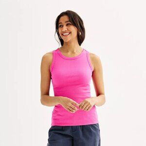Women's Sonoma Goods For Life High Neck Layering Tank Top Pink Theme